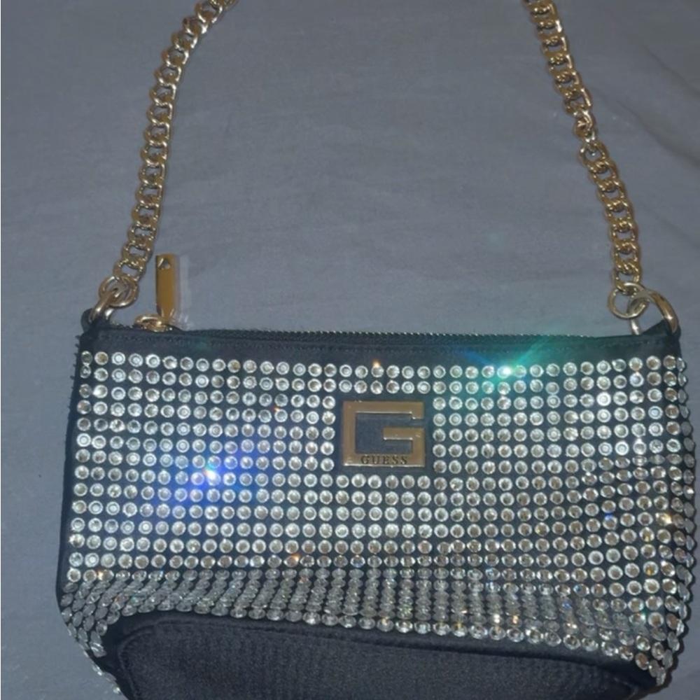 Guess Black Rhinestone Shoulder Bag